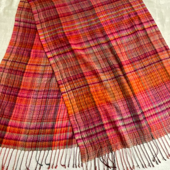 Wool Modal Oversized Multicolor Plaid Shawl70… - Picture 8 of 13